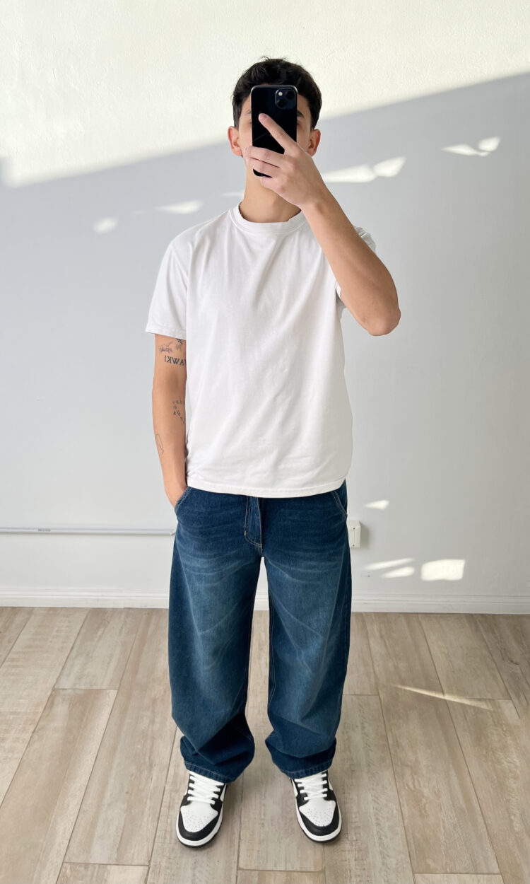 21188 | BAGGY SKATER MATIZADO BIGOTES