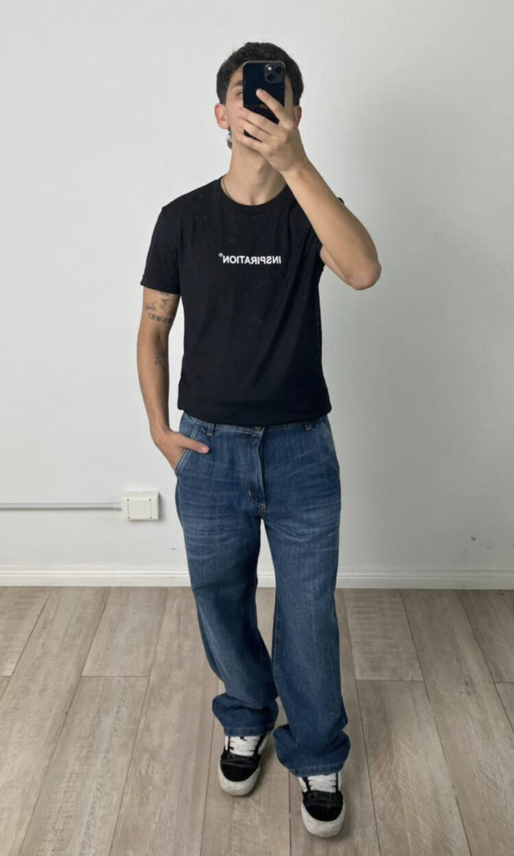 21191 | BAGGY AZUL PINZA TRASERA TACHA