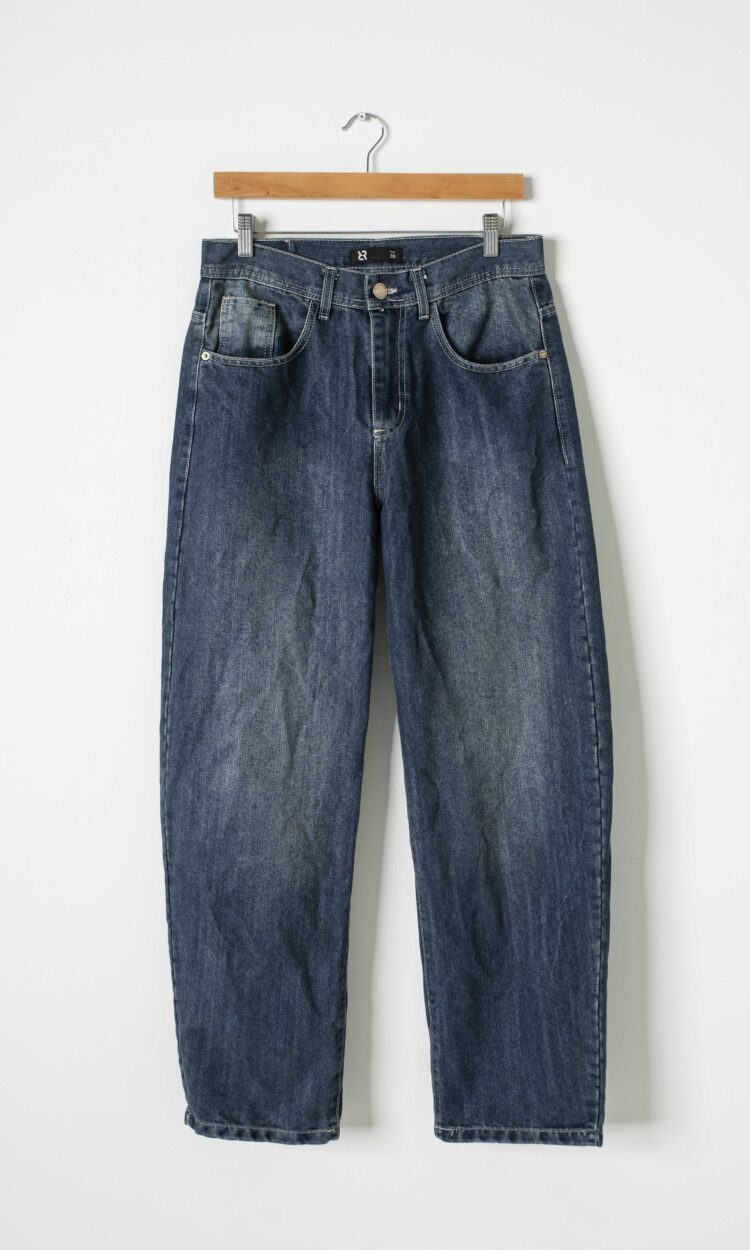 01602-RP | BAGGY AZUL ENZIMATICO PESPUNTE NATURAL RIGIDO